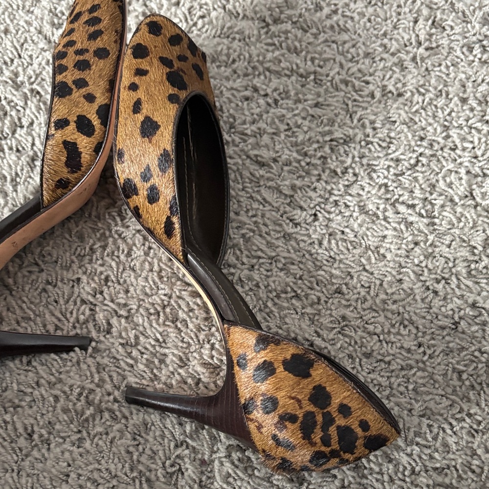 Ann Taylor Leopard Print Peep-Toe Heels - Picture 7 of 14